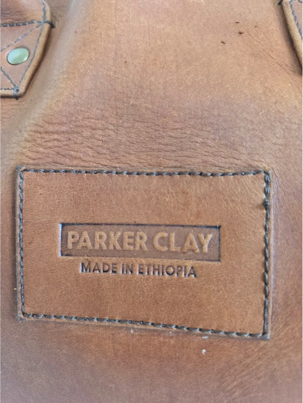 Parker Clay Brown Leather Merkato Signature Tote